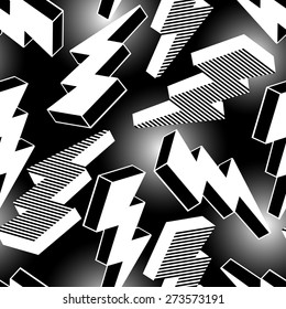 White abstract lightning seamless pattern .