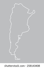 white abstract map of Argentina 