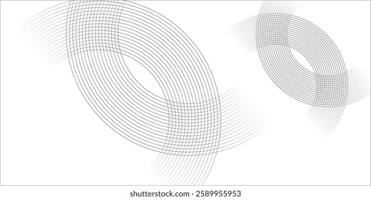White abstract minimalist background with circle lines and dot pattern