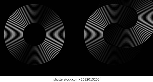 White abstract minimalist background with circle lines	