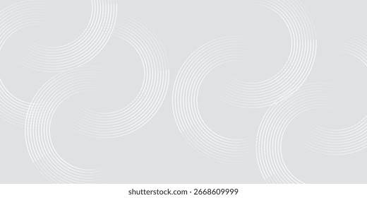 Fondo minimalista abstracto blanco con líneas circulares y patrón de puntos