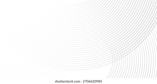 White abstract minimalist background with circle lines and dot pattern modern concept