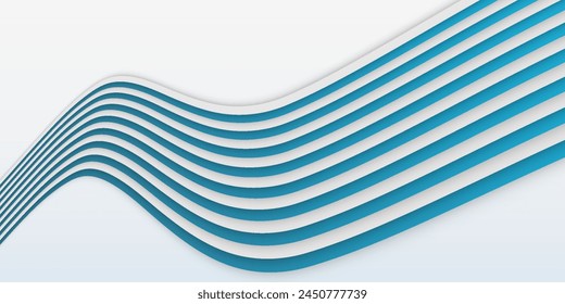 White abstract modern background with white and blue lines and shadows. White royal modern banner with light blue gradient lines. Futuristic abstract backdrop.