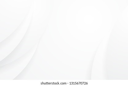 White abstract modern background. wavy gray shape concept.
