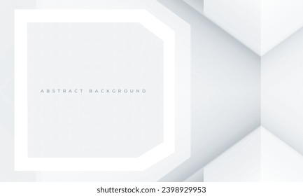 Weißer abstrakter, moderner geometrischer Hintergrund mit 3D-Formen. Vektorgrafik