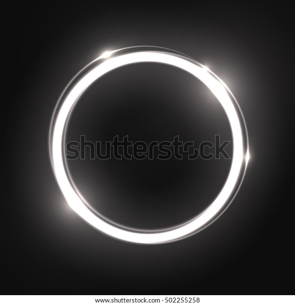 White Abstract Neon Round Shape Glowing Stock Vector (Royalty Free