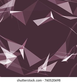 White Abstract Network Mesh on Dark Purple Background  - Vector Illustration