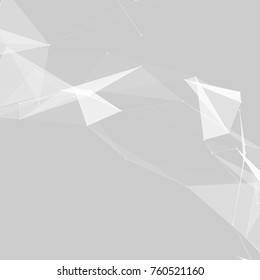 Malla de red de resumen blanco sobre fondo gris - Ilustración vectorial