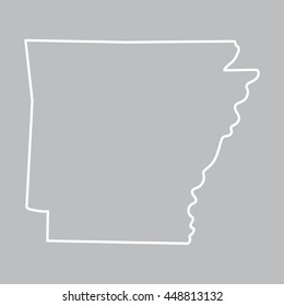 white abstract outline of Arkansas map