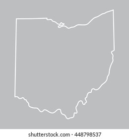 White Abstract Outline Of Ohio Map