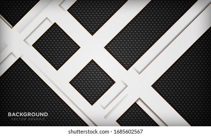 Weiße abstrakte Überschneidung Hintergrund mit goldenem Linienelement auf dunkelgeometrischer Struktur. Moderner luxuriöser Hintergrund.