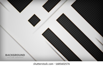 White abstract overlap background with golden line element on dark geometric texture. Modern luxury background.