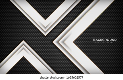 White abstract overlap background with golden line element on dark geometric texture. Modern luxury background.