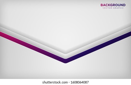 White abstract overlap layer background with colorful purple gradient color. Clean modern technology background with space for text. Vector illustration.