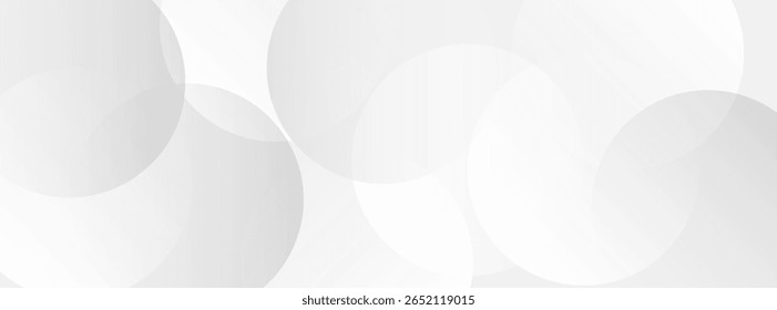 White Abstract Overlapping Circles Background with Soft Gradient

