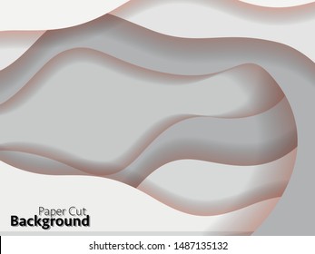 White abstract paper carve template background.For book cover or annual report template A4 size concept design.Vector illustration.