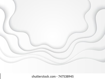 White abstract paper carve template background.For book cover or annual report template A4 size concept design.Vector illustration.