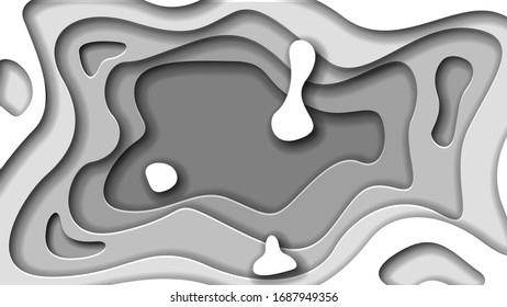 Vector de fondo de corte de papel abstracto blanco