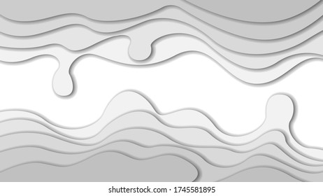 Weißes Abstraktes Papier schneiden Hintergrund Vector Schattengrau