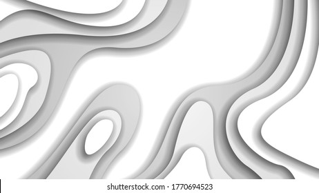 Diseño moderno de corte de vectores de fondo de papel abstracto blanco Sombra objetos suaves 3D