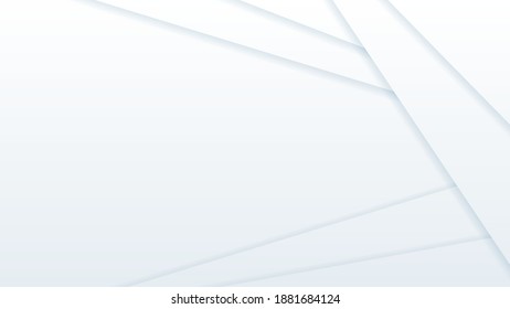 White Abstract Paper Cut Background Vector Shadows Objects Modern Design