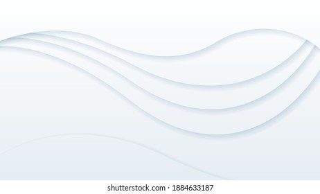 White Abstract Paper Cut Background Vector Shadows Objects Modern Design