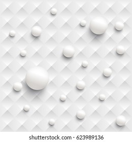 White abstract pattern with spheres for web / advertising, vector illustration