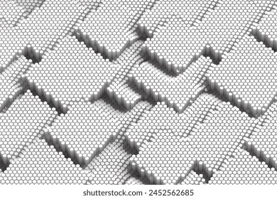 White abstract pattern. Texture with wavy, billowy lines. Optical art background. Wave design black and white. Digital image with a psychedelic stripes. Vector illustration