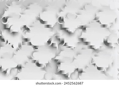 White abstract pattern. Texture with wavy, billowy lines. Optical art background. Wave design black and white. Digital image with a psychedelic stripes. Vector illustration