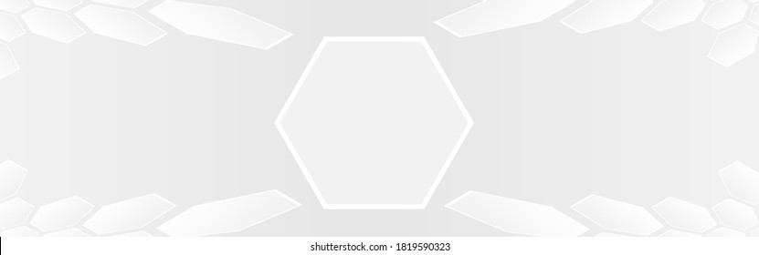 White abstract polygon banner background. Vector 3d hexagon paper texture.