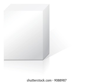 White abstract product box with reflection and shadow