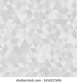 White abstract retro pattern of geometric shapes. Mosaic of triangles. Seamless background. Vector illustration.