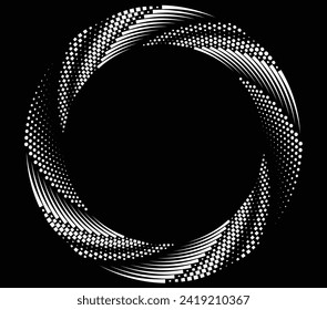 White abstract rotated lines.vortex form. Geometric art. Design element. Digital image with a psychedelic stripes.Design element for prints, web, template