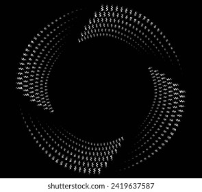 White abstract rotated lines.vortex form. Geometric art. Design element. Digital image with a psychedelic stripes.Design element for prints, web, template