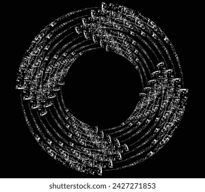 White abstract rotated lines.vortex form. Geometric art. Design element. Digital image with a psychedelic stripes.Design element for prints, web, template