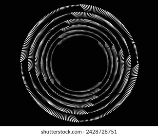  Líneas blancas abstractas rotadas. Forma de vórtice. Arte geométrico. Elemento de diseño. Imagen digital con rayas psicodélicas.Elemento de diseño para impresiones, web, plantilla