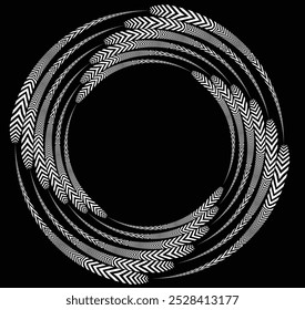 White abstract rotated lines.vortex form. Geometric art. Design element. Digital image with a psychedelic stripes.Design element for prints, web, template