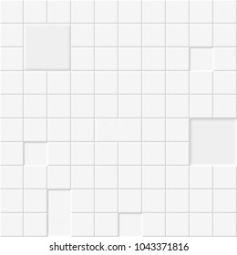 White abstract seamless pattern, bathroom or floor tiles for background
