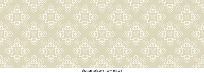 White abstract seamless pattern on olive green background