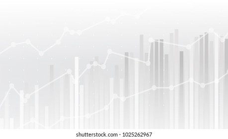 Gráfico financiero de tendencia ascendente simple en blanco Vector EPS10