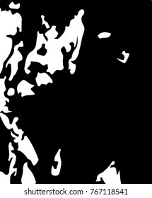 white abstract spots on a black background