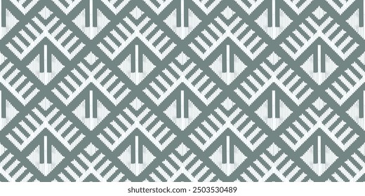 White abstract square ikat pattern design for backgrounds decorations, textile or fabric prints, pillow cases, cushion cover, and other digital prints.