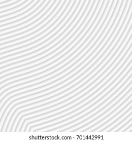 White abstract striped background - embossed surface.  3D effect. Vector illustration.