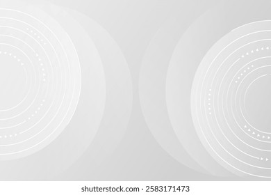 white abstract technology background with gradient round shapes, lines and geometric patterns can be used for web banner, poster, flyer, business brochure, cover