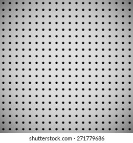 White abstract technology background with seamless circle perforated speaker grill texture for web, user interfaces, UI, applications, apps, business presentations and prints. Vector illustration.