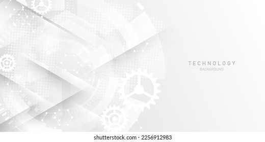 tecnología abstracta blanca diseño moderno fondo de ilustración vectorial