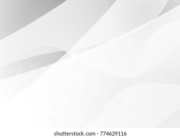White abstract template for card or banner. Metal Background with waves and reflections. Business background, silver, illustration. Illustration of abstract background with a metallic element