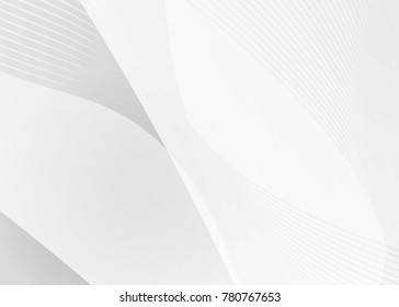 White abstract template for card or banner. Metal Background with waves and reflections. Business background, silver, illustration. Illustration of abstract background with a metallic element