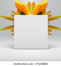 White abstract template with yellow arrows background, vector