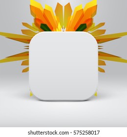 White abstract template with yellow arrows background, vector